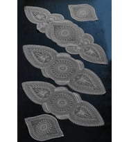 5 Parça Salon Takımı Fransız Dantelli Salon Takımı Gri