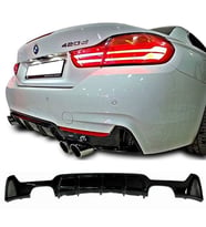 Bmw F32 4 Serisi M Performance Difüzör P Black 2014+ Plastik Sağ Sol Çiftli Çıkış