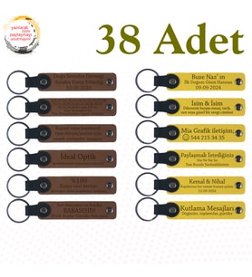 A Kahve & Sarı, Doğum Günü Organizasyonlarına Katkı, 38’li Set, Kişiselleştirilebilir Deri Hatıra