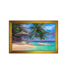 Manzara Temalı Kanvas Tablo 50 x 70 cm Gold Çerçeve