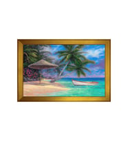 Manzara Temalı Kanvas Tablo 50 x 70 cm Gold Çerçeve