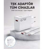 67 Watt Güvenli Hızlı Şarj Adaptörü Samsung M31 M33 M51 Uyumlu Yeni Nesil