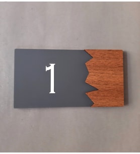 Wooden Serisi Pleksi Kapı Numarası
