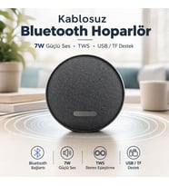Kablosuz Bluetooth Hoparlör 7W TWS Destekli USB TF Kart Girişli Taşınabilir Masaüstü Speaker (Beton Gri)