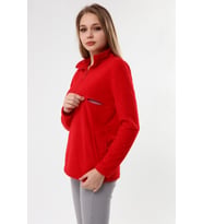 Luvmabelly MYRA4553 Fermuarlı Emzirme Polar -Kırmızı