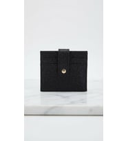 Unisex Siyah Simli Glitler Deri Kartlık, Çıtçıtlı Cüzdan ve Kartvizitlik