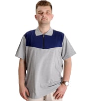 Mode XL Büyük Beden Erkek T-shirt Polo FRAGMENTED 23325 Grimelanj
