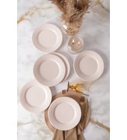 Keramika Krem Linda Pasta Tabağı 21 Cm 6 Adet 030
