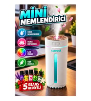 Mini Araç Nemlendirici ve Koku Difüzörü 5 Esans Hediyeli USB LED Işıklı