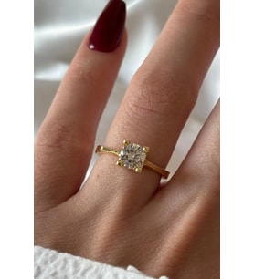 Klasik Zirkon Taşlı Ayarlanabilir Gold Kadın Çelik Yüzük Kararmaz Renk Atmaz