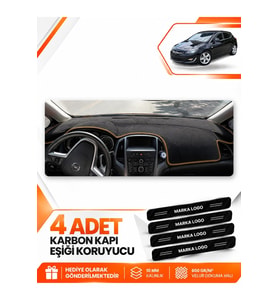 OPEL ASTRA J (2009-2020) Uyumlu Ön Torpido Koruma Kılıfı Halısı - Siyah Kahverengi