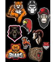 Agresif Hayvanlar Sticker Set-2 10 Parça Telefon, Tablet, Defter, Laptop Sticker