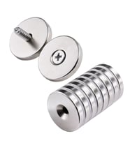 10 Adet 25x10/5x5,5 Mm Neodyum Mıknatıs H.şa Delikli Magnet Vida Atılabilir N35 Nikel Paslanmaz