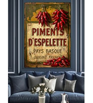 Piments Biber Vintage Poster Dekoratif Kanvas - Mdf Ahşap Tablo