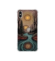 PrintiFy Apple iPhone Xs ile Uyumlu Simya Serisi Girdaplar Tasarımlı Uv Baskılı Köşe Korumalı Antişok Kılıf