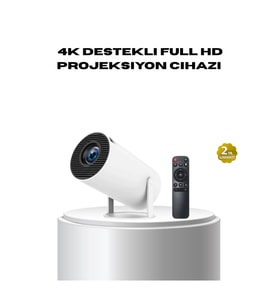 4K Full HD Projektör, 130 inç ekran, WiFi ve HDMI bağlantılı