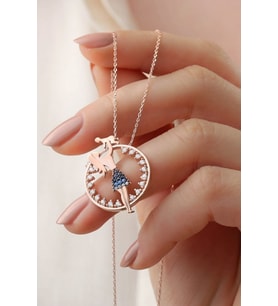 925 Ayar Gümüş Anne Bebek Kolye