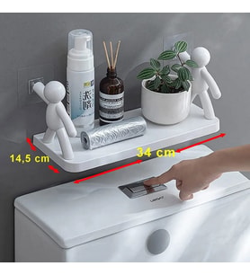 Büyük Boy Yapıskanlı Çöp Adam Şeklinde Organizer Duvar Raf Banyo Rafı Duvar Rafı