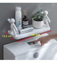 Büyük Boy Yapıskanlı Çöp Adam Şeklinde Organizer Duvar Raf Banyo Rafı Duvar Rafı