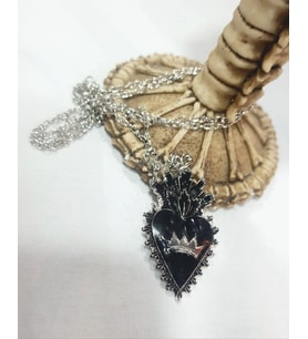 BLACK HEART CROWN KOLYE