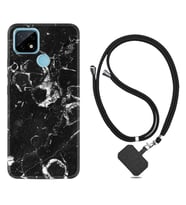 Realme C11 C21 C21Y C25Y C11 2021 Kılıf Boyun Askılı Silikon Black Hole Marble 1387