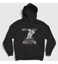 Presmono Unisex Siyah Rabbit Green Day Kapüşonlu Sweatshirt 410657tt