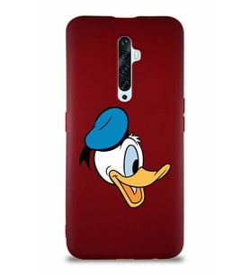 Oppo Reno 2Z Soft Premier Kapak Donald Duck-F Tasarımlı Silikon Kılıf - Mürdüm (Şeffaf)