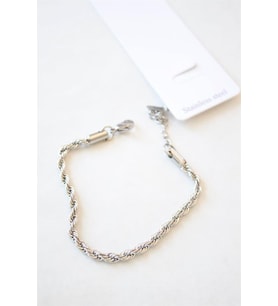 Burgu Çelik Bileklik 3mm - Gümüş