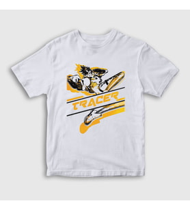 Presmono Unisex Çocuk Beyaz Tracer Oyun Overwatch T-Shirt 363009tt
