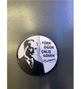 ''Türk Öğün Çalış Güven'' 7 cm 3D Tpu Plastik, Yeni Tip, Cırtlı, (Çok Renkli)
