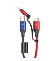 Joyroom S-M376 Type-c Mikro İphone Örgülü Çoklu USB Kablosu