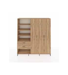 Hyperion Dolap 16 Raflı 2 Çekmeceli 3 Kapaklı 220x44x243 Çam-Çam/Çam