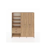 Hyperion Dolap 16 Raflı 2 Çekmeceli 3 Kapaklı 220x44x243 Çam-Çam/Çam