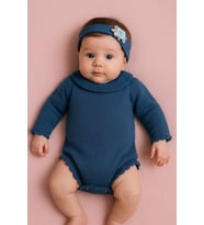 Kız Bebek Triko Bandana Badi 2'li Set Yenidoğan Konsept Çekim Kostümü 9000