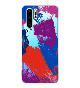 Huawei P30 Pro Uyumlu Kapak Brush Stroke Tasarımlı Şeffaf Silikon Kılıf