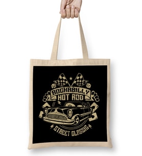 Rockabilly Hotrod Classic Car Bez Çanta Uzun Saplı