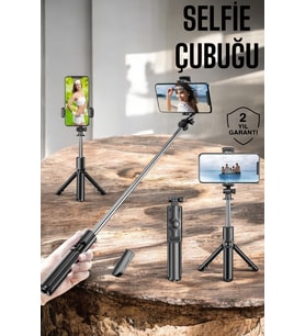 Kumandalı Tripod Telefon Tutucu, 360° Dönebilen Selfie Çubuğu
