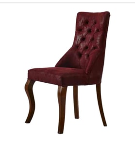 Sandalye 19801 Zus 2120  Kapitone Model Bordo Ort Sırt Kavrar Kayın Avangart Ayak