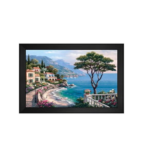 Manzara Temalı Kanvas Tablo 80 x 110 cm Siyah Çerçeve