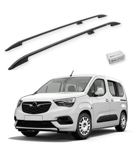Turtle Opel Combo Life 2019-2025 / Uzun Şasi Tavan Çıtası Crown Siyah