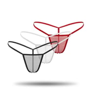 Kadın 3'lü Transparan Tül String BC1304 (Çok Renkli)