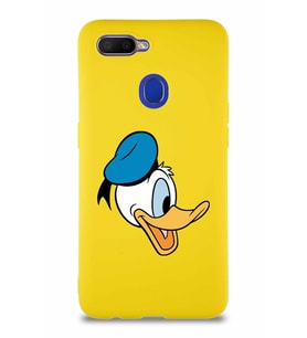Oppo AX7 Soft Premier Kapak Donald Duck-F Tasarımlı Silikon Kılıf - Sarı (Şeffaf)