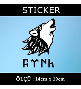 göktürk kurt etiket sticker -2 adet çıkartma araba motosiklet kask atv tablet pc buzdolabı otomobil bilgisayar uyumlu
