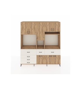 Hyperion Dolap 10 Raflı 6 Çekmeceli 8 Kapaklı 220x44x243 Çam-Çam/Aytaşı