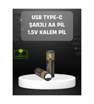 USB Type-C Girişli Şarjlı AA Lityum Pil 1.5V Sabit Çıkış 3200mWh (2'li Pa - HPSBYI3585-7
