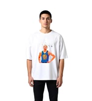 Erkek Oversize Basketbol Sporcusu Şef Yemeği Baskılı Retro Tişört Günlük Rahat Modern Şık Konforlu