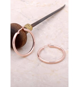 Trend Rose Gümüş 34 mm Halka Küpe 4978