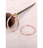 Trend Rose Gümüş 34 mm Halka Küpe 4978