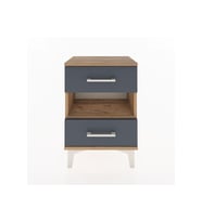 Arges Komodin Tek Raflı 2 Çekmeceli 44x30x64 Çam-Antrasit