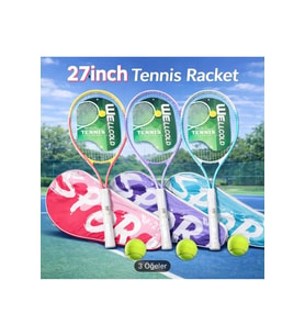 Yüksek Kalite Düşük Sarsılma Pro Tenis Raketi 27 Inch L1 + Taşıma Çantası 1 Adet Top